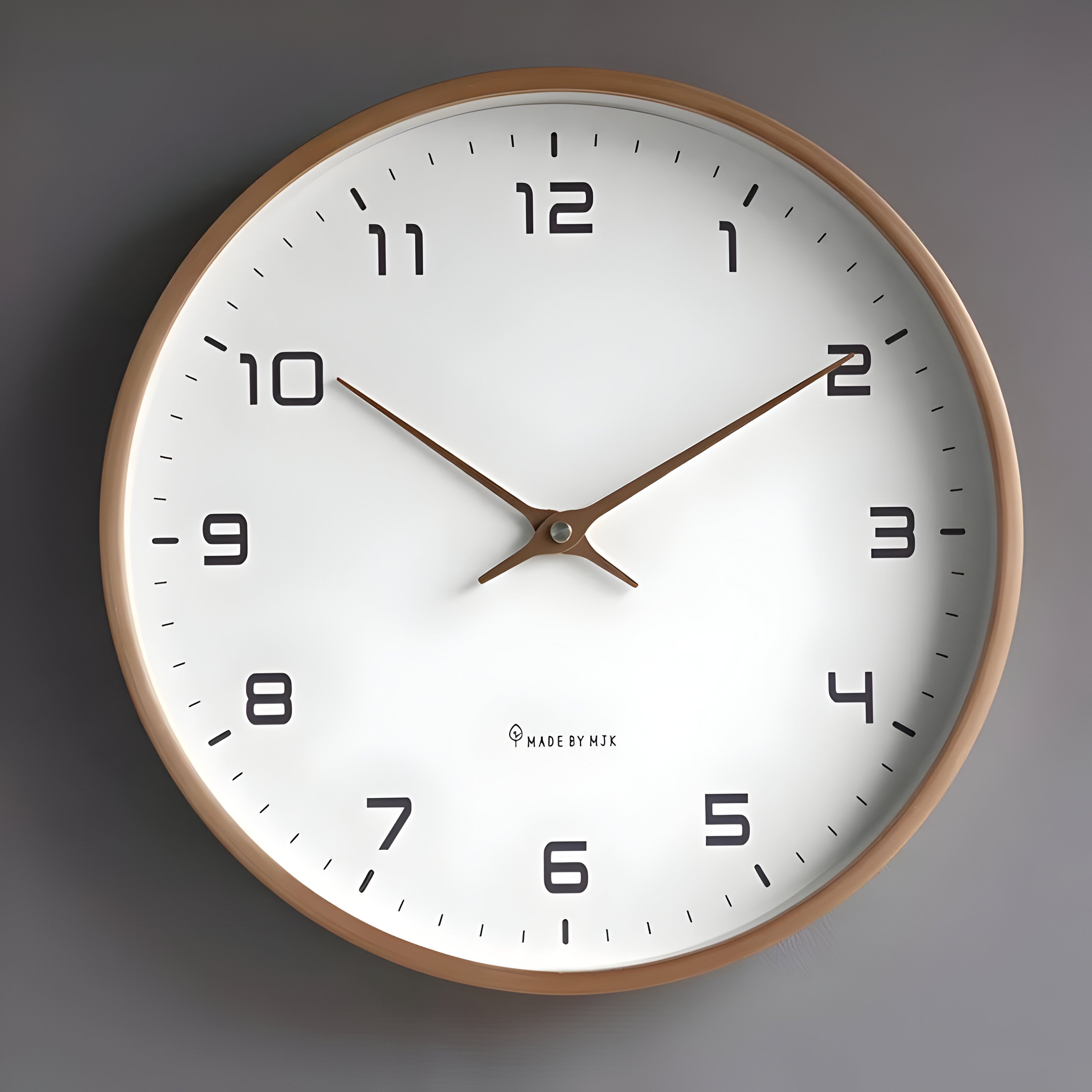 Stillegående Tre Veggklokke | Moderne Rundt Design – bilde 4 | Nordisk Harmoni